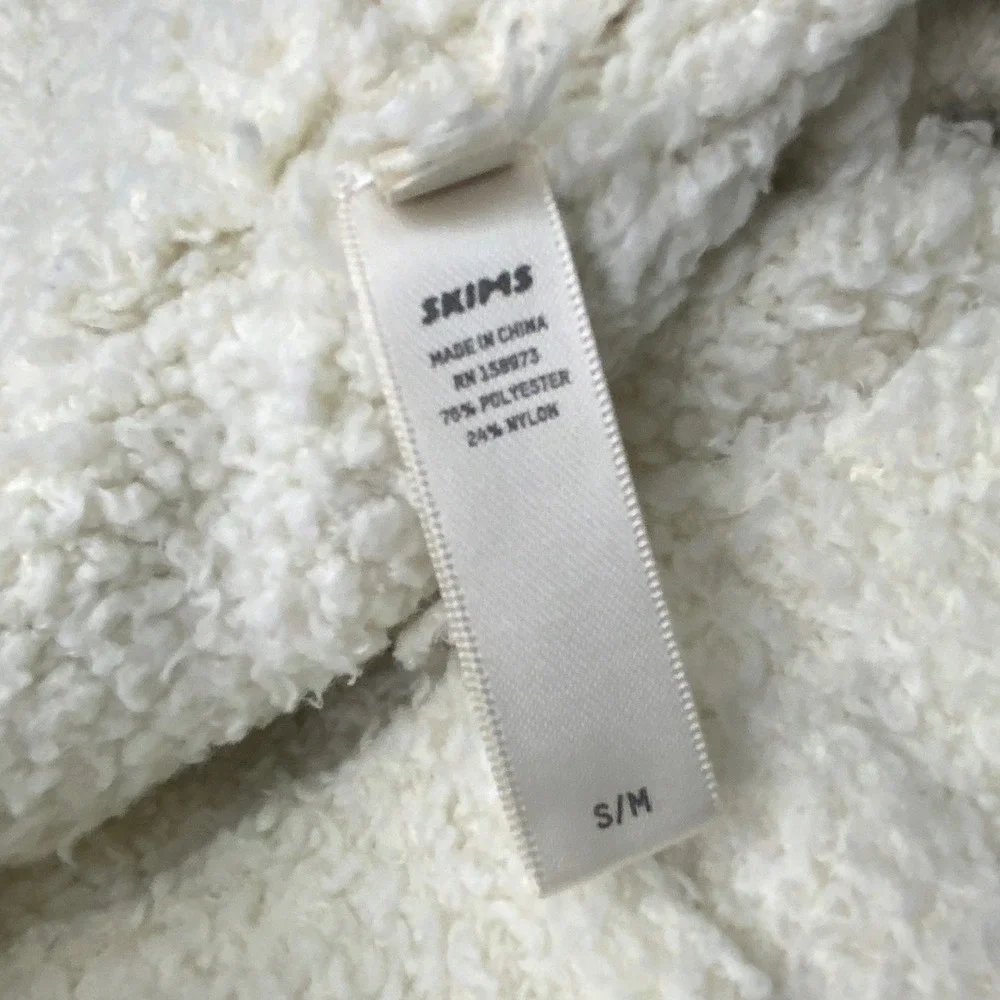 SKIMS Cozy Knit Pant Bone White Wide Leg Lounge Pants S/M RN158973